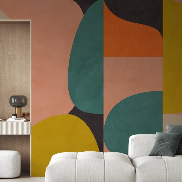 Tapet cu design geometric abstract in culori vibrante