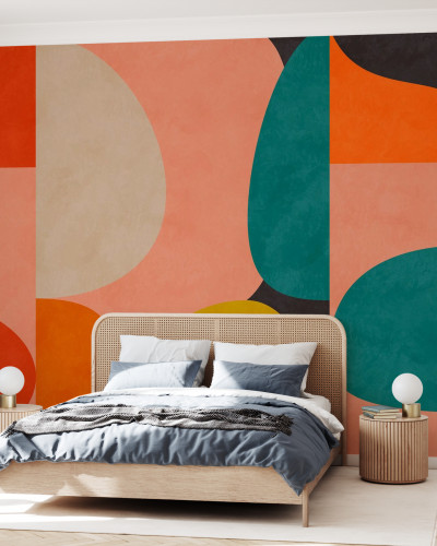 Tapet cu design geometric abstract in culori vibrante