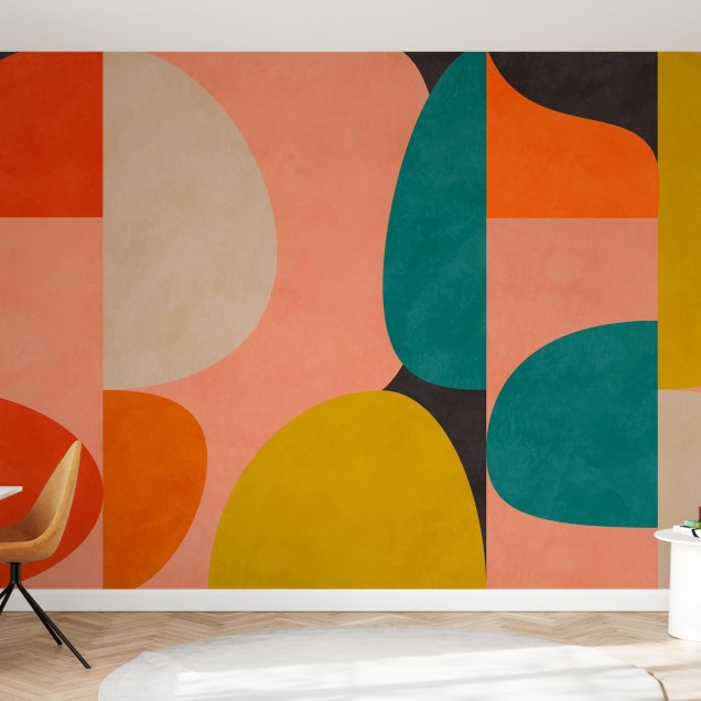 Tapet cu design geometric abstract in culori vibrante