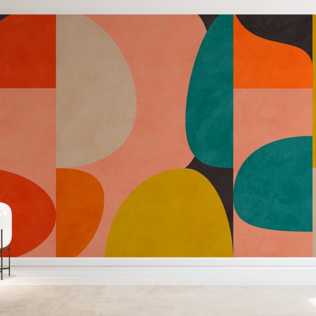 Tapet cu design geometric abstract in culori vibrante