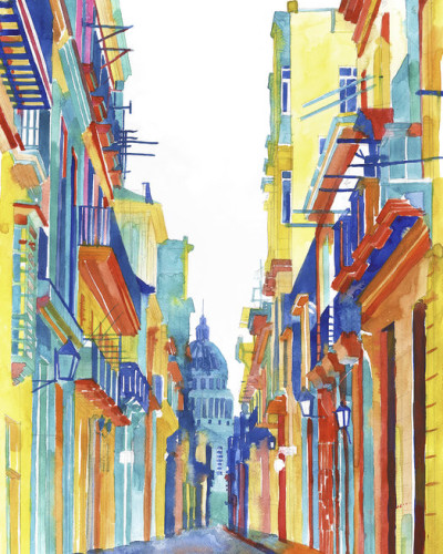 Fototapet Havana Street cu o stradă vibrantă din Havana