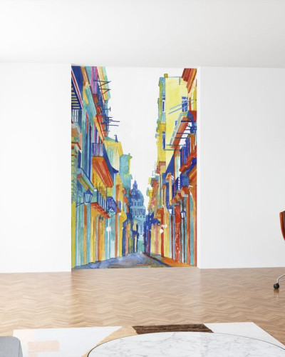 Fototapet Havana Street cu o stradă vibrantă din Havana