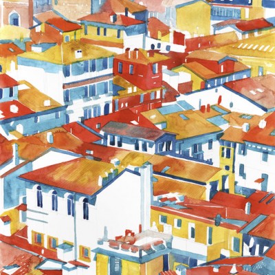 Tapet Verona Buildings cu vedere pitorească a clădirilor din Verona, perfect pentru a adăuga eleganță și stil oricărei încăperi.