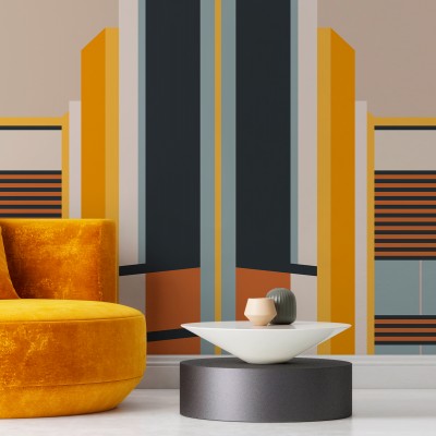 Tapet modern cu design geometric, Miami Deco 2