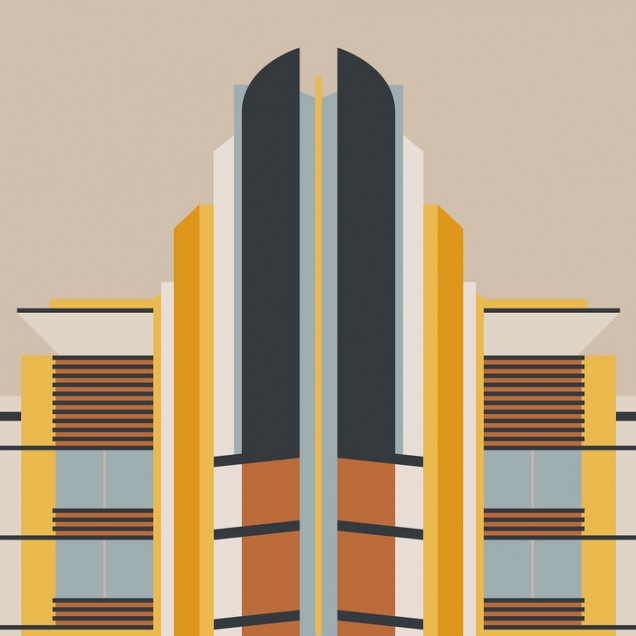 Tapet modern cu design geometric, Miami Deco 2