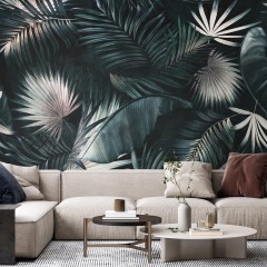 Fototapet Tropical Leaves, Dark, Personalizat, Photowall