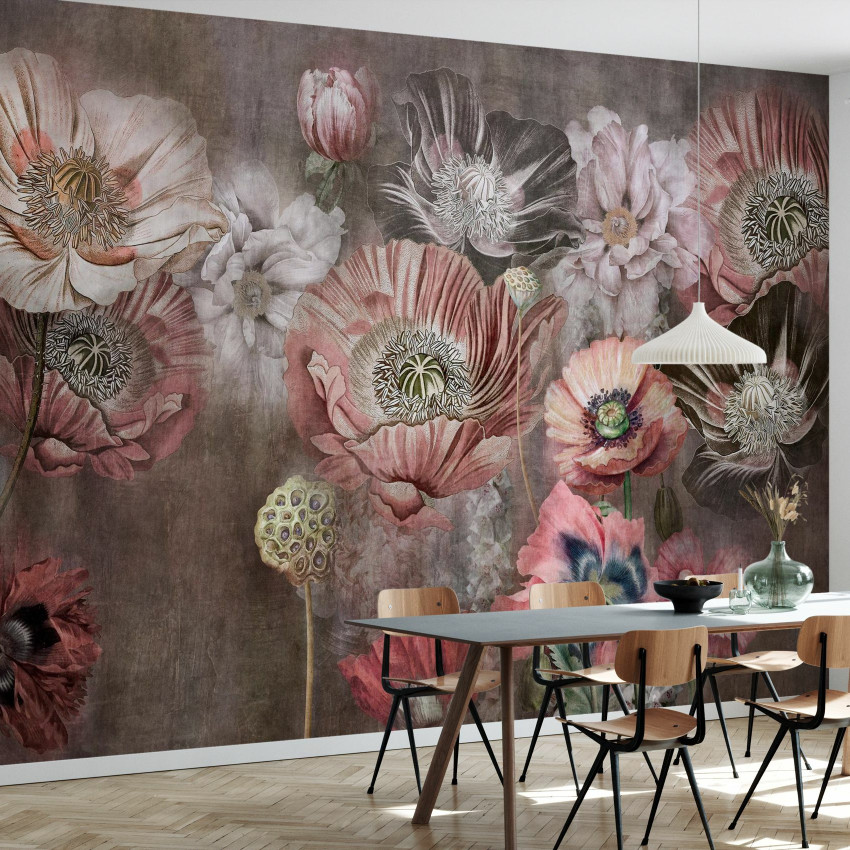 Maki Maki Blue, wallpaper floral cu design minimalist in nuante delicate de albastru