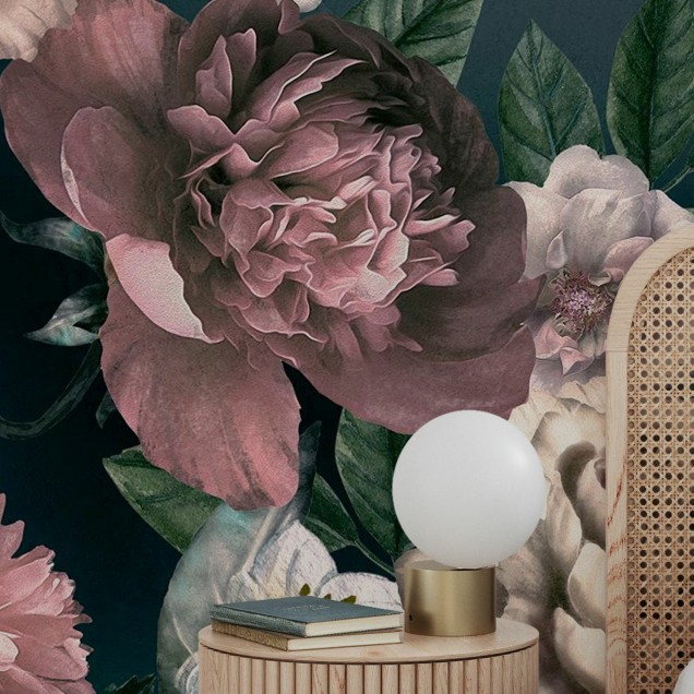Tapet floral elegant cu flori delicate
