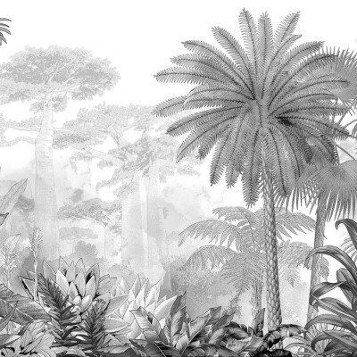 Fototapet Tropical Eden cu palmieri și vegetație luxuriantă