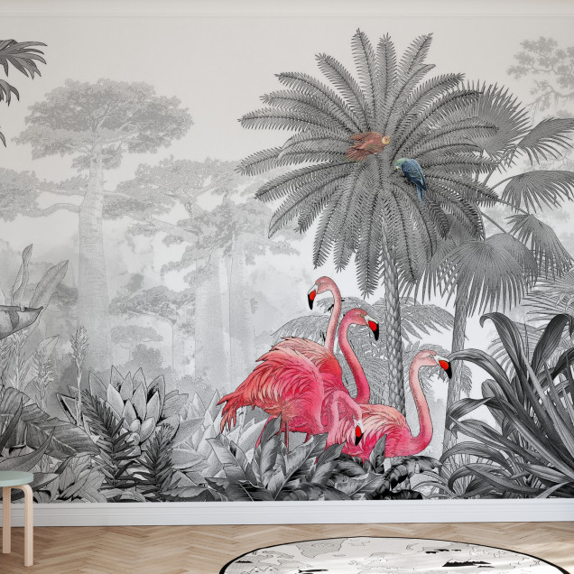 Fototapet Tropical cu Flamingo