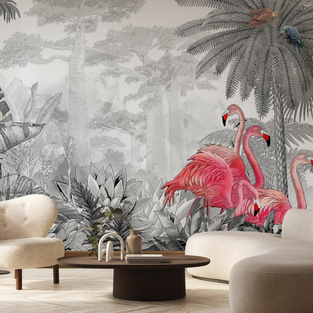 Fototapet Tropical cu Flamingo
