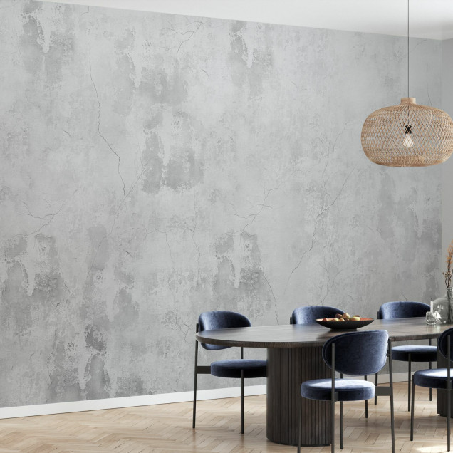 Fototapet cu aspect de beton într-un interior modern