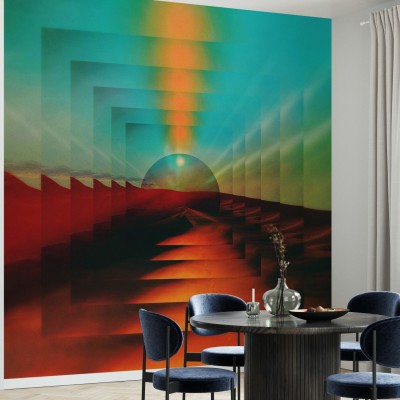 Tapet abstract cu culori vibrante și un design unic.