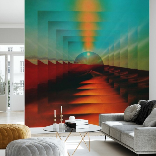 Tapet abstract cu culori vibrante și un design unic.