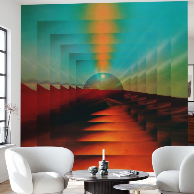 Tapet abstract cu culori vibrante și un design unic.