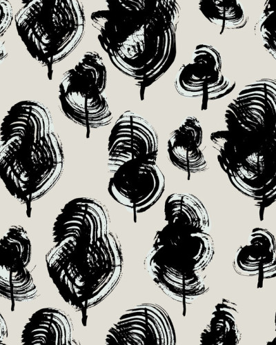 Tapet cu frunze stilizate, design modern, abstract. Frumoase frunze ilustrate cu linii negre, oferă o notă de simplitate și eleganță.