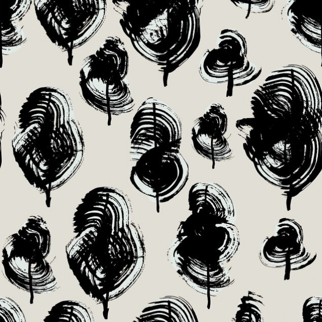 Tapet cu frunze stilizate, design modern, abstract. Frumoase frunze ilustrate cu linii negre, oferă o notă de simplitate și eleganță.