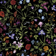 Fototapet Flora Pattern, Black, personalizat, Photowall