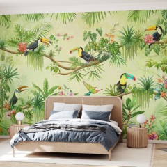 Foto tapet 3D Parrot Friends, personalizat, Photowall