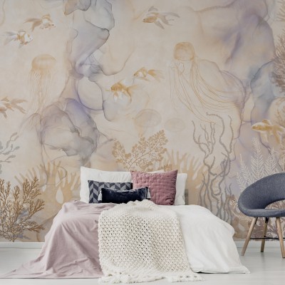 Tapet cu Recif de Corali, Fantiles Reef, Apricot
