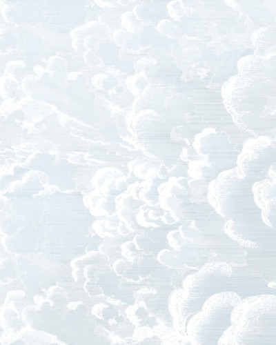 Tapet Cradled in Clouds, Blue cu nori albi pe fundal albastru deschis