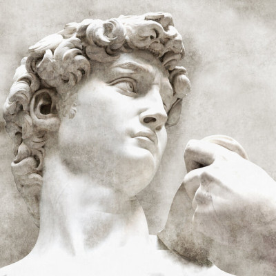Imagine cu un tapet cu designul sculpturii clasice David de Michelangelo