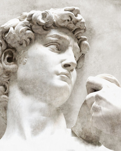 Imagine cu un tapet cu designul sculpturii clasice David de Michelangelo