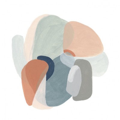 Fototapet modular Motion II cu forme organice in culori pastelate