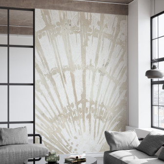 Fototapet cu siluete tropicale într-un living modern