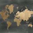 Fototapet World Map on Black Wash, Photowall