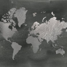 Fototapet World Map on Black Wash 2, personalizat, Photowall