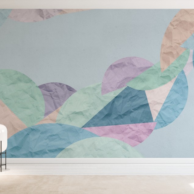 Wallpaper cu design geometric - Color Craft, Blue