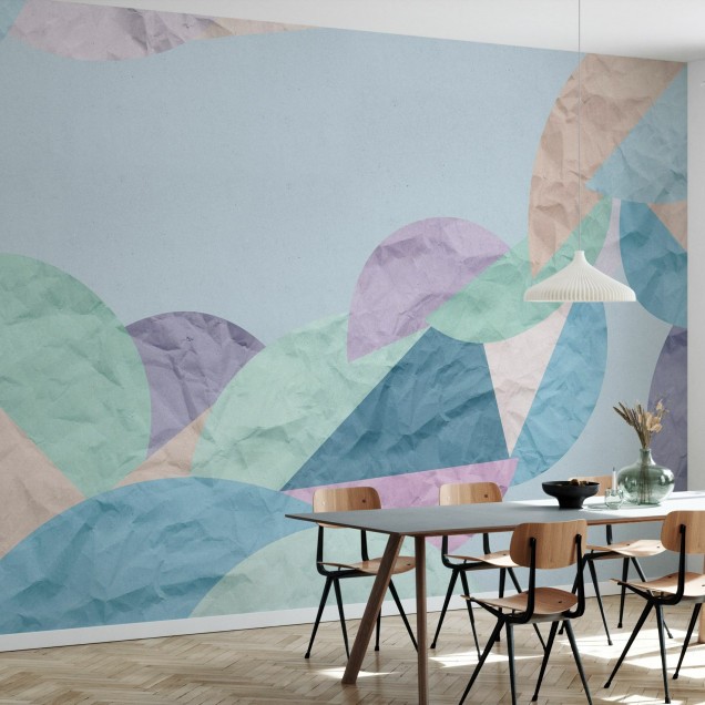 Wallpaper cu design geometric - Color Craft, Blue