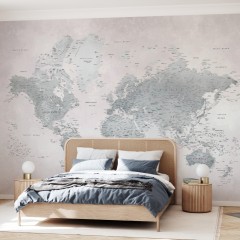 Fototapet World Map, Ash-Green, personalizat, Photowall
