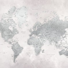Fototapet World Map, Ash-Green, personalizat, Photowall
