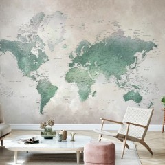 Fototapet World Map, Emerald, personalizat, Photowall