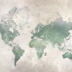 Fototapet World Map, Emerald, personalizat, Photowall