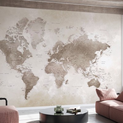 World Map Sepia tapet cu harta lumii