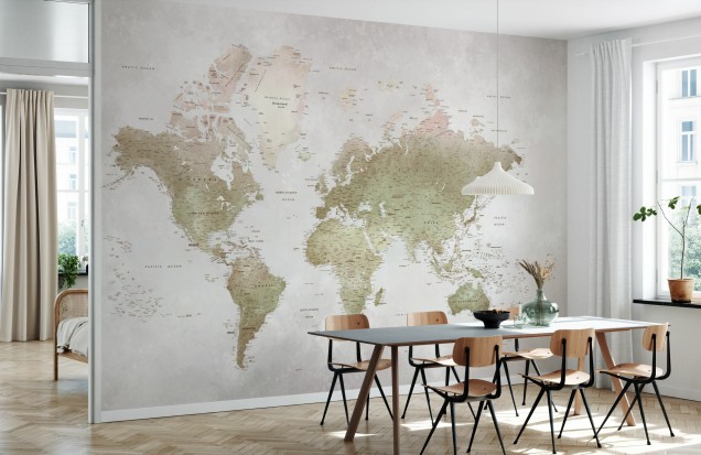 Fototapet World Map, Smoky, Photowall