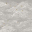 Fototapet Tender Clouds with Yellow Swallows, Beige, Photowall