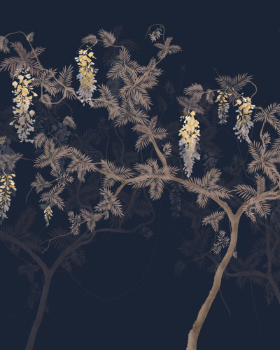 Tree Waltz - Blue-Yellow, Photowall