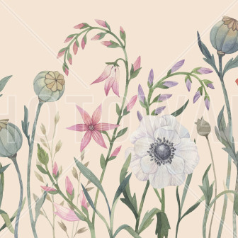 Fototapet floral cu design delicat și culori vibrante