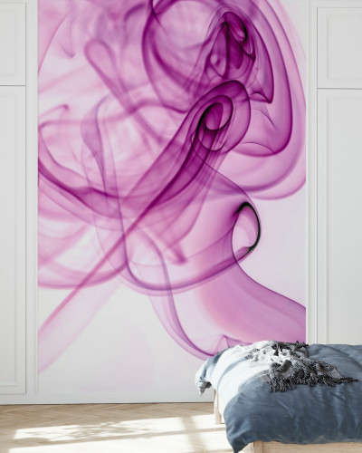 Tapet abstract cu fum roz, perfect pentru dormitor sau living.