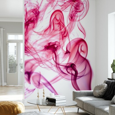 Tapet Abstract Smoke cu fumuri roz pale.