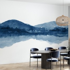 Fototapet Watercolor Landscape I, Navy Blue, personalizat, Photowall