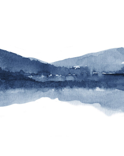 Watercolor Landscape I, Navy Blue, Photowall