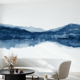Fototapet Watercolor Landscape II, Navy Blue, personalizat, Photowall