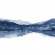 Fototapet Watercolor Landscape II, Navy Blue, Photowall