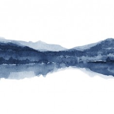 Fototapet Watercolor Landscape II, Navy Blue, personalizat, Photowall