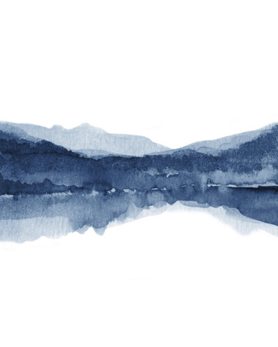 Watercolor Landscape II, Navy Blue, Photowall